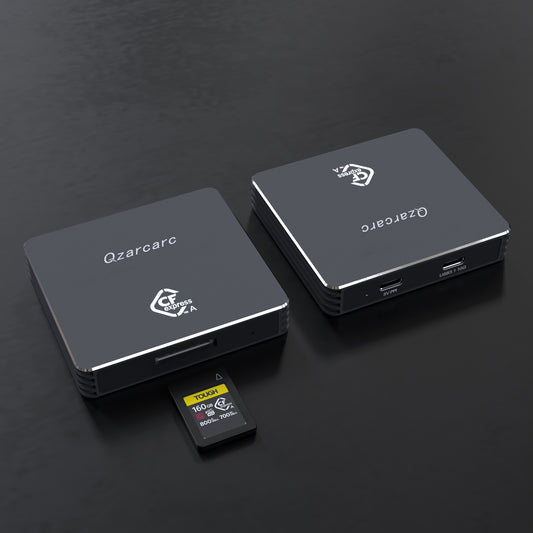Qzarcarc全智科技 Cfexpress Type A专用 10gbps高速读卡器带辅助供电接口